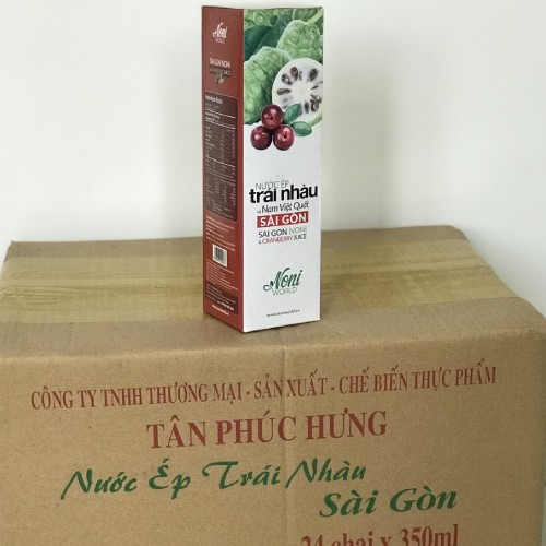 Thùng Nước Ép Trái Nhàu và Nam Việt Quất Saigon ( 24 chai x 350 ml )